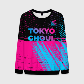 Мужской свитшот 3D с принтом Tokyo Ghoul   neon gradient: символ сверху , 100% полиэстер с мягким внутренним слоем | круглый вырез горловины, мягкая резинка на манжетах и поясе, свободная посадка по фигуре | 