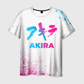 Мужская футболка 3D с принтом Akira neon gradient style в Санкт-Петербурге, 100% полиэфир | прямой крой, круглый вырез горловины, длина до линии бедер | Тематика изображения на принте: 