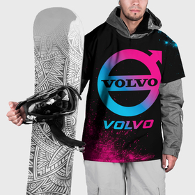 Накидка на куртку 3D с принтом Volvo   neon gradient в Екатеринбурге, 100% полиэстер |  | Тематика изображения на принте: 