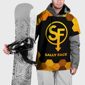 Накидка на куртку 3D с принтом Sally Face   gold gradient , 100% полиэстер |  | 