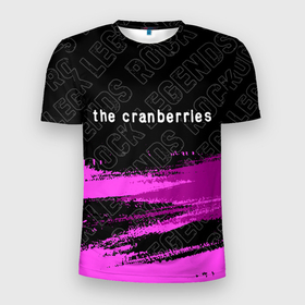 Мужская футболка 3D Slim с принтом The Cranberries rock legends: символ сверху в Екатеринбурге, 100% полиэстер с улучшенными характеристиками | приталенный силуэт, круглая горловина, широкие плечи, сужается к линии бедра | 