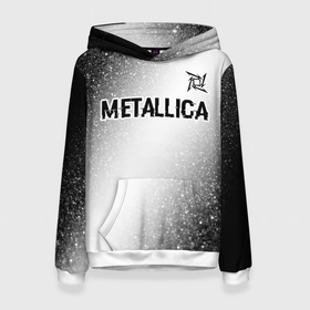 Женская толстовка 3D с принтом Metallica glitch на светлом фоне: символ сверху в Курске, 100% полиэстер  | двухслойный капюшон со шнурком для регулировки, мягкие манжеты на рукавах и по низу толстовки, спереди карман-кенгуру с мягким внутренним слоем. | 