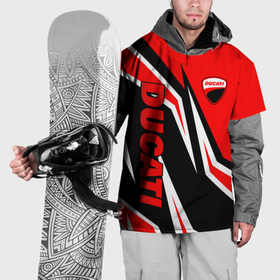 Накидка на куртку 3D с принтом Ducati  red stripes в Екатеринбурге, 100% полиэстер |  | Тематика изображения на принте: 