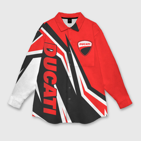 Мужская рубашка oversize 3D с принтом Ducati  red stripes в Тюмени,  |  | 