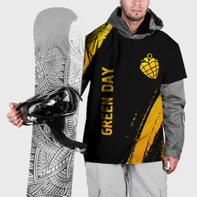 Накидка на куртку 3D с принтом Green Day   gold gradient: надпись, символ в Кировске, 100% полиэстер |  | Тематика изображения на принте: 