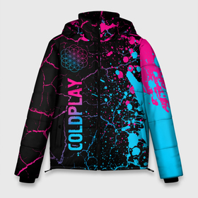Мужская зимняя куртка 3D с принтом Coldplay   neon gradient: по вертикали в Кировске, верх — 100% полиэстер; подкладка — 100% полиэстер; утеплитель — 100% полиэстер | длина ниже бедра, свободный силуэт Оверсайз. Есть воротник-стойка, отстегивающийся капюшон и ветрозащитная планка. 

Боковые карманы с листочкой на кнопках и внутренний карман на молнии. | 