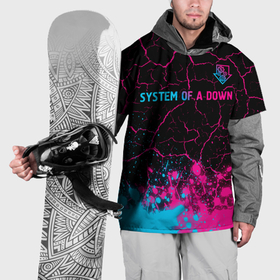Накидка на куртку 3D с принтом System of a Down   neon gradient: символ сверху в Белгороде, 100% полиэстер |  | 