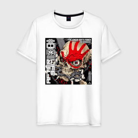 Мужская футболка хлопок с принтом Обложка альбома AfterLife группы Five Finger Death Punch в Петрозаводске, 100% хлопок | прямой крой, круглый вырез горловины, длина до линии бедер, слегка спущенное плечо. | 