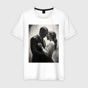 Мужская футболка хлопок с принтом Madly in Love в Екатеринбурге, 100% хлопок | прямой крой, круглый вырез горловины, длина до линии бедер, слегка спущенное плечо. | 
