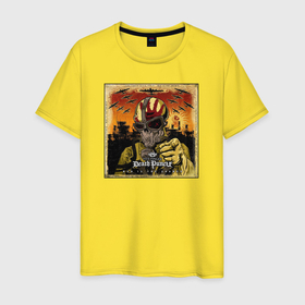 Мужская футболка хлопок с принтом Обложка альбома War Is the Answer группы Five Finger Death Punch , 100% хлопок | прямой крой, круглый вырез горловины, длина до линии бедер, слегка спущенное плечо. | Тематика изображения на принте: 