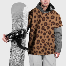 Накидка на куртку 3D с принтом шкура леопарда коричневая в Кировске, 100% полиэстер |  | 