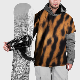 Накидка на куртку 3D с принтом шкура тигра коричневая в Петрозаводске, 100% полиэстер |  | 