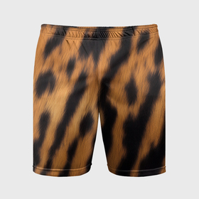 Мужские шорты спортивные с принтом шкура тигра коричневая в Курске,  |  | 