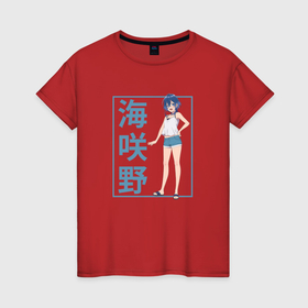 Женская футболка хлопок с принтом Kukuru Misakino   Shiroi Suna no Aquatope в Кировске, 100% хлопок | прямой крой, круглый вырез горловины, длина до линии бедер, слегка спущенное плечо | 