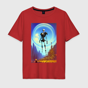 Мужская футболка хлопок Oversize с принтом Призрак древнего города   нейросеть , 100% хлопок | свободный крой, круглый ворот, “спинка” длиннее передней части | 