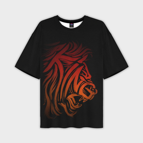 Мужская футболка oversize 3D с принтом abstract lion в Белгороде,  |  | Тематика изображения на принте: 