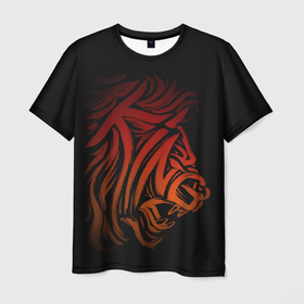 Мужская футболка 3D с принтом abstract lion в Тюмени, 100% полиэфир | прямой крой, круглый вырез горловины, длина до линии бедер | Тематика изображения на принте: 