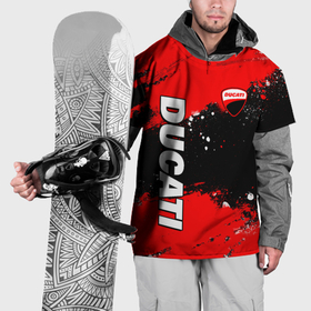 Накидка на куртку 3D с принтом Ducati   красная униформа с красками в Кировске, 100% полиэстер |  | 