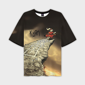 Мужская футболка oversize 3D с принтом Korn обложка альбома Follow the Leader ,  |  | 