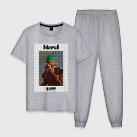 Мужская пижама хлопок с принтом Лего Фрэнк Оушен в Кировске, 100% хлопок | брюки и футболка прямого кроя, без карманов, на брюках мягкая резинка на поясе и по низу штанин
 | 