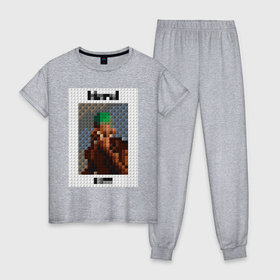 Женская пижама хлопок с принтом Лего Фрэнк Оушен , 100% хлопок | брюки и футболка прямого кроя, без карманов, на брюках мягкая резинка на поясе и по низу штанин | 