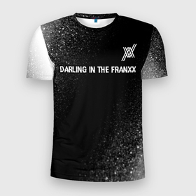 Мужская футболка 3D Slim с принтом Darling in the FranXX glitch на темном фоне: символ сверху в Курске, 100% полиэстер с улучшенными характеристиками | приталенный силуэт, круглая горловина, широкие плечи, сужается к линии бедра | 
