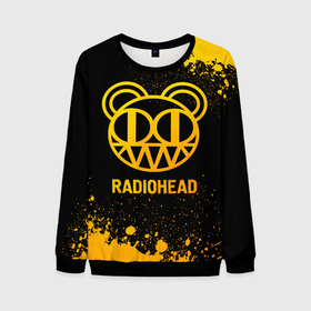 Мужской свитшот 3D с принтом Radiohead   gold gradient в Санкт-Петербурге, 100% полиэстер с мягким внутренним слоем | круглый вырез горловины, мягкая резинка на манжетах и поясе, свободная посадка по фигуре | 