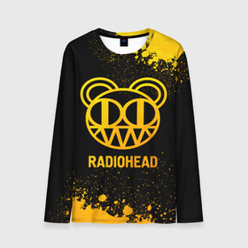 Мужской лонгслив 3D с принтом Radiohead   gold gradient в Петрозаводске, 100% полиэстер | длинные рукава, круглый вырез горловины, полуприлегающий силуэт | Тематика изображения на принте: 