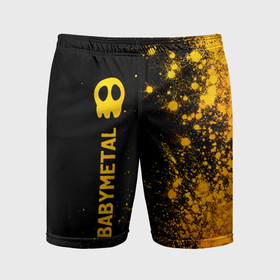 Мужские шорты спортивные с принтом Babymetal   gold gradient: по вертикали ,  |  | Тематика изображения на принте: 