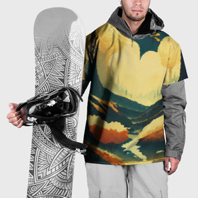 Накидка на куртку 3D с принтом Абстрактная живопись осенний пейзаж в Белгороде, 100% полиэстер |  | Тематика изображения на принте: 