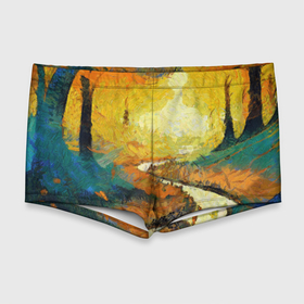 Мужские купальные плавки 3D с принтом Осенний пейзаж импрессионизм в Курске, Полиэстер 85%, Спандекс 15% |  | Тематика изображения на принте: 