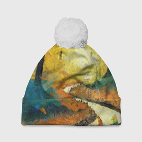 Шапка 3D c помпоном с принтом Осенний пейзаж импрессионизм в Тюмени, 100% полиэстер | универсальный размер, печать по всей поверхности изделия | 