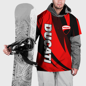 Накидка на куртку 3D с принтом Ducati   красные волны в Курске, 100% полиэстер |  | Тематика изображения на принте: 
