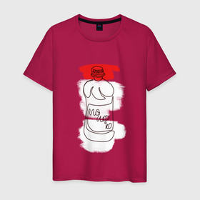 Мужская футболка хлопок с принтом Молоко в городе Новоалтайск, 100% хлопок | прямой крой, круглый вырез горловины, длина до линии бедер, слегка спущенное плечо. | 