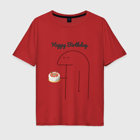 Мужская футболка хлопок Oversize с принтом Happy Birthday Party , 100% хлопок | свободный крой, круглый ворот, “спинка” длиннее передней части | Тематика изображения на принте: 