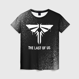Женская футболка 3D с принтом The Last Of Us glitch на темном фоне в Белгороде, 100% полиэфир ( синтетическое хлопкоподобное полотно) | прямой крой, круглый вырез горловины, длина до линии бедер | 