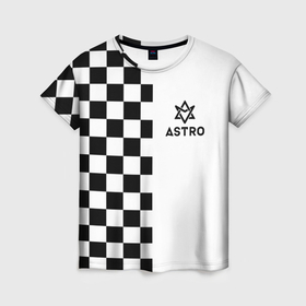 Женская футболка 3D с принтом Астро шахматка в Петрозаводске, 100% полиэфир ( синтетическое хлопкоподобное полотно) | прямой крой, круглый вырез горловины, длина до линии бедер | 