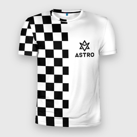 Мужская футболка 3D Slim с принтом Астро шахматка в Петрозаводске, 100% полиэстер с улучшенными характеристиками | приталенный силуэт, круглая горловина, широкие плечи, сужается к линии бедра | Тематика изображения на принте: 