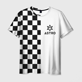 Мужская футболка 3D с принтом Астро шахматка в Петрозаводске, 100% полиэфир | прямой крой, круглый вырез горловины, длина до линии бедер | 