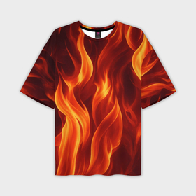 Мужская футболка oversize 3D с принтом пламя огня в Тюмени,  |  | 