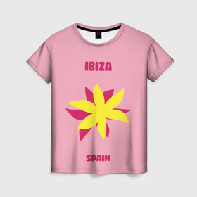Женская футболка 3D с принтом Ибица    Испания в Курске, 100% полиэфир ( синтетическое хлопкоподобное полотно) | прямой крой, круглый вырез горловины, длина до линии бедер | 