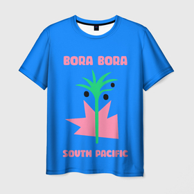Мужская футболка 3D с принтом Бора Бора   Тихий океан , 100% полиэфир | прямой крой, круглый вырез горловины, длина до линии бедер | 