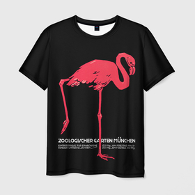 Мужская футболка 3D с принтом Фламинго   Мюнхен в Кировске, 100% полиэфир | прямой крой, круглый вырез горловины, длина до линии бедер | 