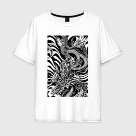 Мужская футболка хлопок Oversize с принтом Dragon   tattoo   irezumi в Тюмени, 100% хлопок | свободный крой, круглый ворот, “спинка” длиннее передней части | Тематика изображения на принте: 
