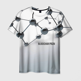 Мужская футболка 3D с принтом Prizm blockchain , 100% полиэфир | прямой крой, круглый вырез горловины, длина до линии бедер | 