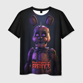 Мужская футболка 3D с принтом Five    Nights at Freddys  Bonnie в Белгороде, 100% полиэфир | прямой крой, круглый вырез горловины, длина до линии бедер | 