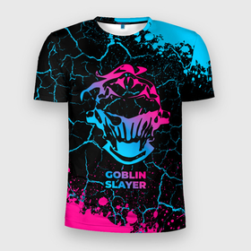 Мужская футболка 3D Slim с принтом Goblin Slayer   neon gradient в Курске, 100% полиэстер с улучшенными характеристиками | приталенный силуэт, круглая горловина, широкие плечи, сужается к линии бедра | Тематика изображения на принте: 