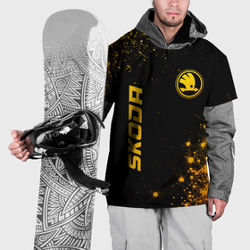 Накидка на куртку 3D с принтом Skoda   gold gradient: надпись, символ в Тюмени, 100% полиэстер |  | Тематика изображения на принте: 