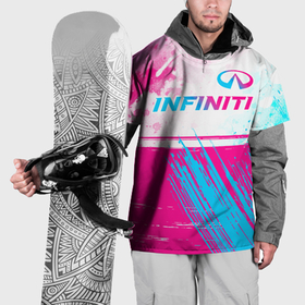 Накидка на куртку 3D с принтом Infiniti neon gradient style: символ сверху в Петрозаводске, 100% полиэстер |  | 