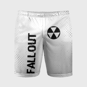 Мужские шорты спортивные с принтом Fallout glitch на светлом фоне: надпись, символ в Курске,  |  | 